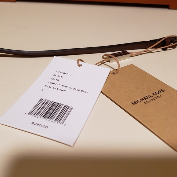 NWT Micheal Kors Skinny Brown Belt sz L - Picture 9 of 11